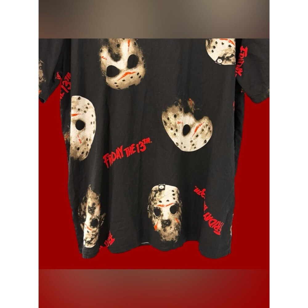 Friday the 13th Jason Voorhees Hockey Mask Graphic Button Down Shirt - 2XL - Picture 6 of 7